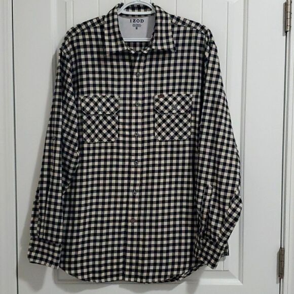 Izod mens flannel shirt, medium - Picture 1 of 6